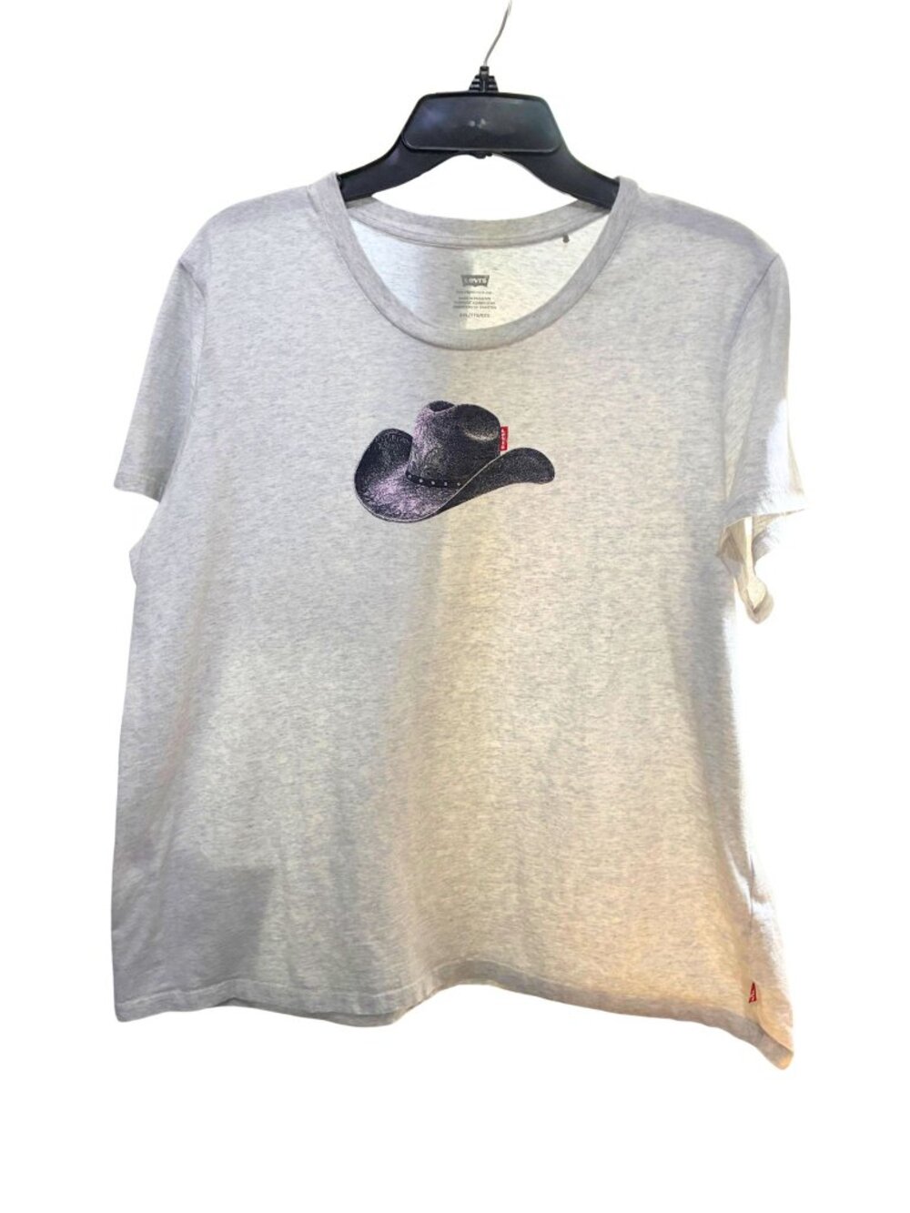 Levi's Heather Gray Tee with Cowboy Hat Graphic